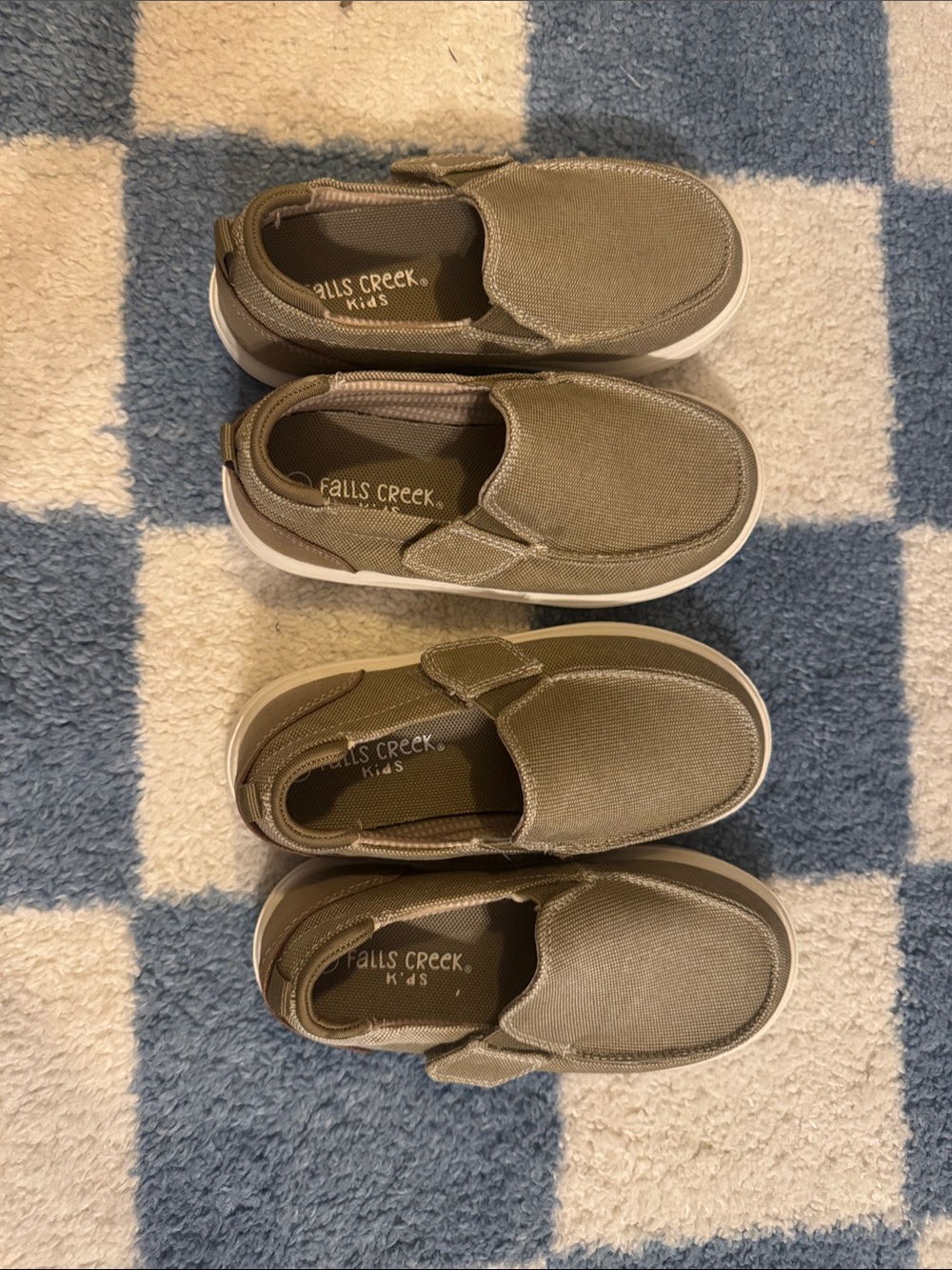 Falls Creek Kids Slip-On Sneakers in Olive Green